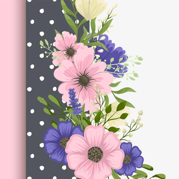 グリーティング カード 水彩画の花 ベクトルのフレーム — ストックベクタ