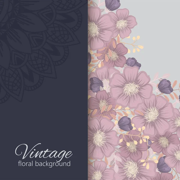 Botanical Greeting Invitation Card Template Design — Stock Vector