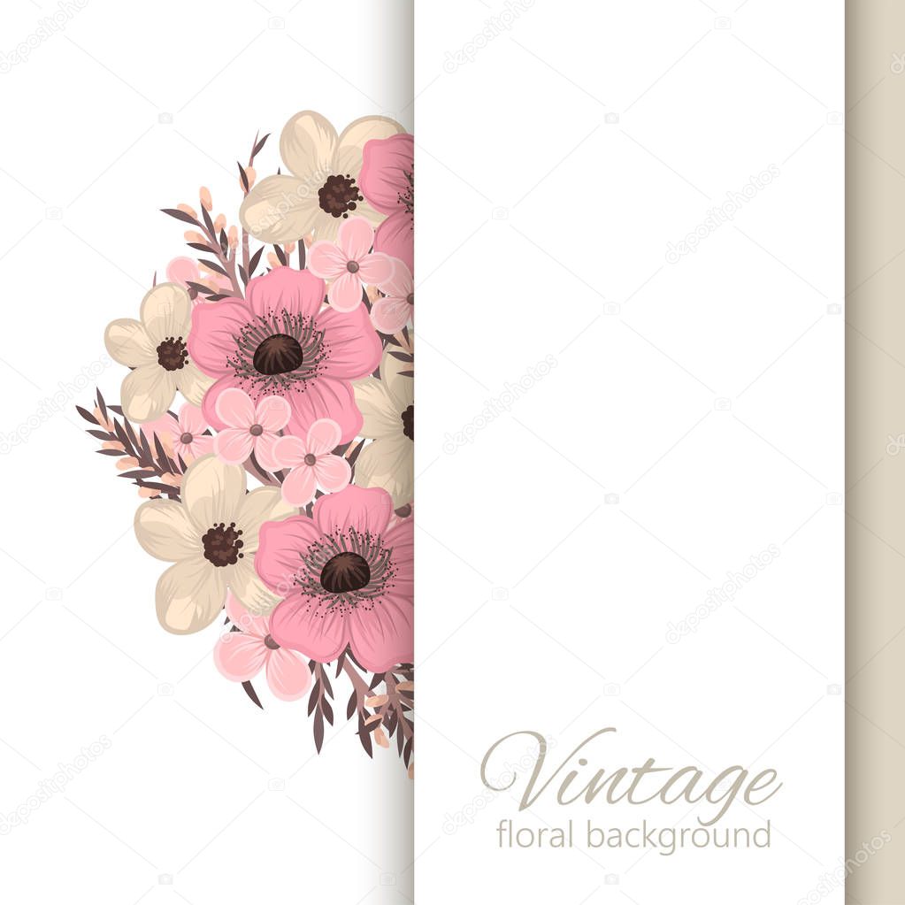 Botanical greeting invitation card template design