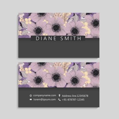 çiçek stil kartvizit şablonu vektör