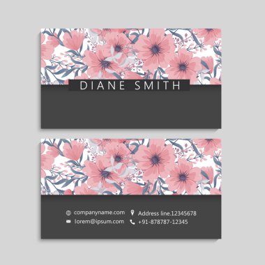 çiçek stil kartvizit şablonu vektör