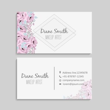 çiçek stil kartvizit şablonu vektör