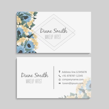 çiçek stil kartvizit şablonu vektör