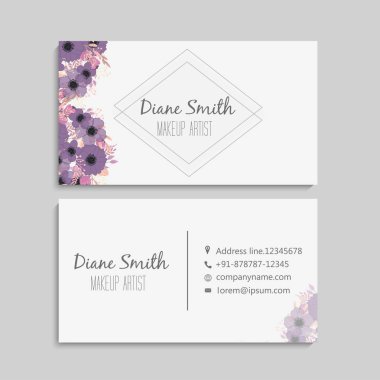 çiçek stil kartvizit şablonu vektör