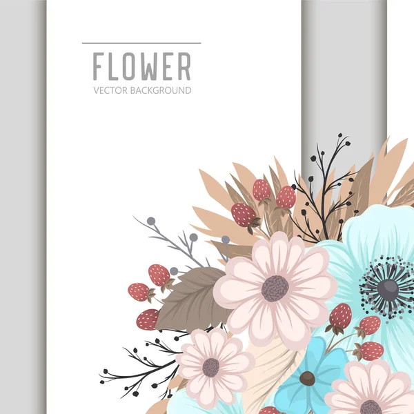 Квіти Шаблон Вітальної Листівки Векторна Рамка — стоковий вектор