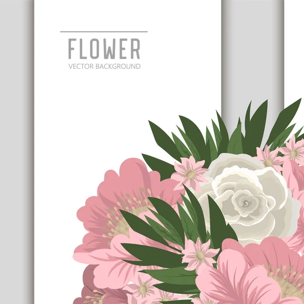 Plantilla Tarjeta Felicitación Flores Marco Vectorial — Archivo Imágenes Vectoriales