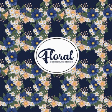 Vektör illüstrasyonunda Eğilimsiz Çiçeksiz Desen