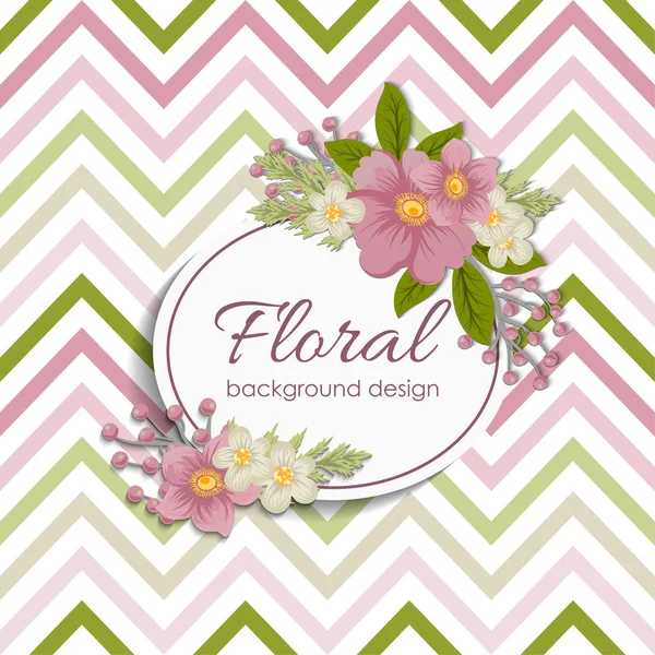 Blumenrahmen Mit Bunten Blüten — Stockvektor