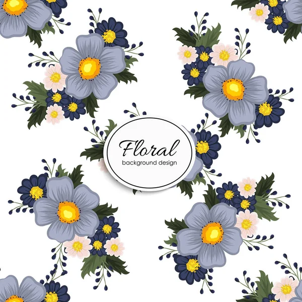 Иллюстрация Trendy Seamless Flower Pattern — стоковый вектор