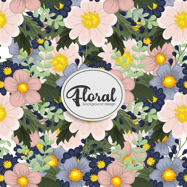 Иллюстрация Trendy Seamless Flower Pattern — стоковый вектор