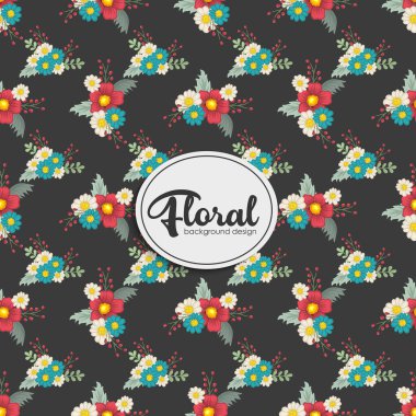 Kesintisiz renkli çiçek desenli çiçekli, halk tarzında bırakır... Elle çizilmiş. Vektör çizim.