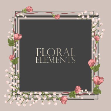 Renkli çiçekli çerçeve çiçek.