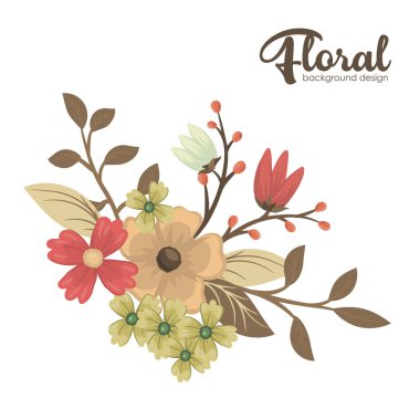 Renkli çiçekli çerçeve çiçek.