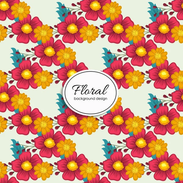 Patrón Floral Colorido Sin Costuras Estilo Folclórico Con Flores Hojas — Vector de stock