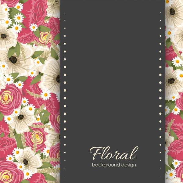 Marco Floral Con Flor Colorida — Vector de stock