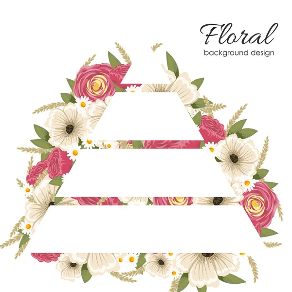 Marco Floral Con Flor Colorida — Vector de stock