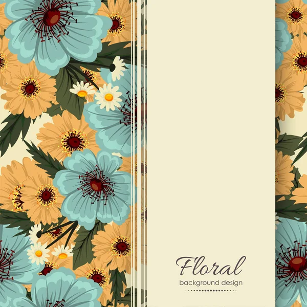 Moldura Floral Com Flor Colorida — Vetor de Stock