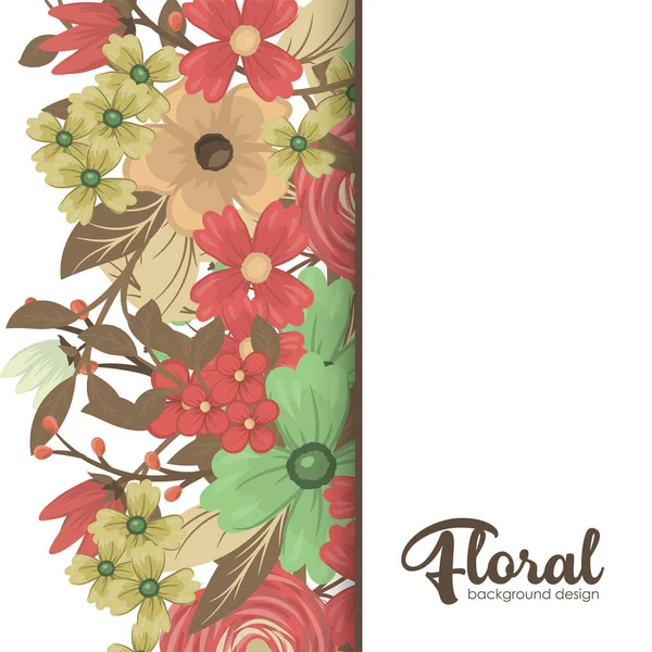 Moldura Floral Com Flor Colorida — Vetor de Stock