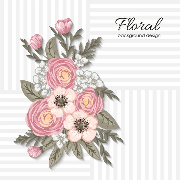 Moldura Floral Com Flor Colorida — Vetor de Stock