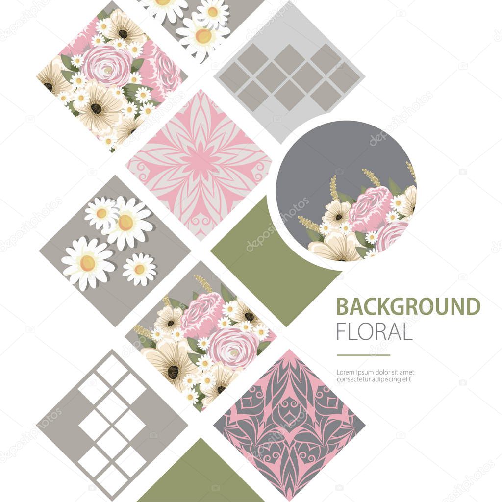 Vector floral bouquet design: Wedding vector invite card Watercolor designer element set