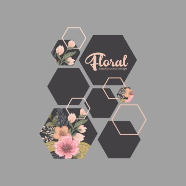 Renkli çiçekli çerçeve çiçek.