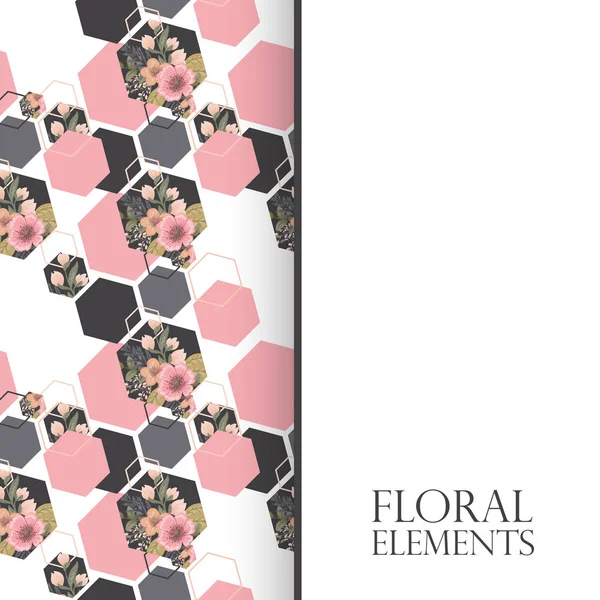 Moldura Floral Com Flor Colorida —  Vetores de Stock