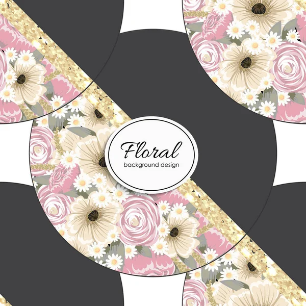 Иллюстрация Trendy Seamless Flower Pattern — стоковый вектор