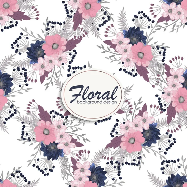 Padrão floral colorido sem costura no estilo popular com flores, folhas.. Mão desenhada. Ilustração vetorial . — Vetor de Stock