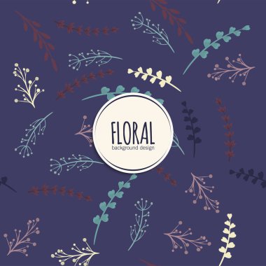 Vektör illüstrasyonunda Eğilimsiz Çiçeksiz Desen