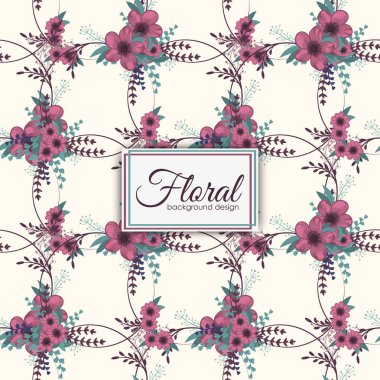 Vektör illüstrasyonunda Eğilimsiz Çiçeksiz Desen