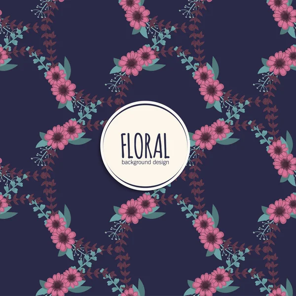 Motif Floral Sans Couture Tendance Dans Illustration Vectorielle — Image vectorielle