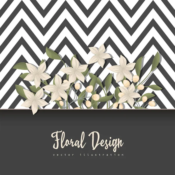 Marco Floral Con Flor Colorida — Vector de stock