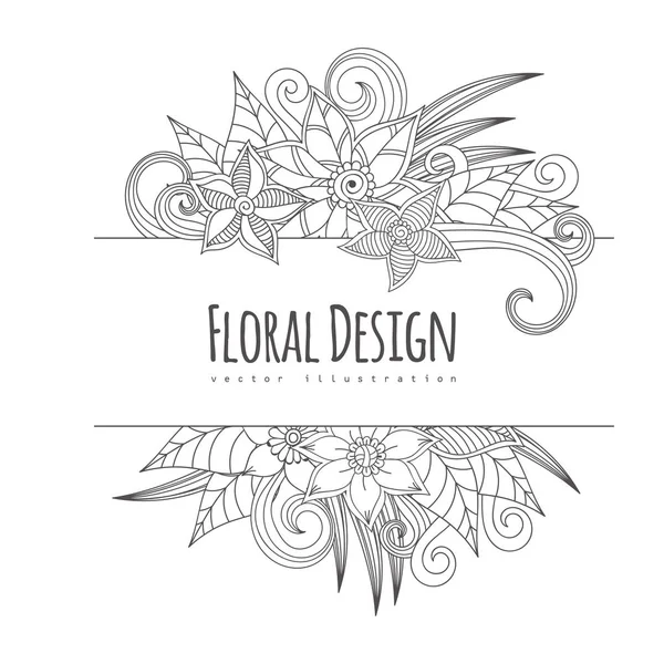 Cadre Floral Avec Fleur Colorée — Image vectorielle