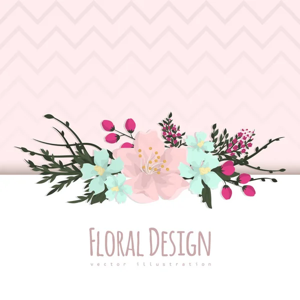Marco Floral Con Flor Colorida — Vector de stock
