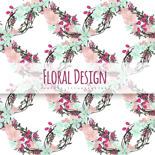 Trendy Seamless Floral Pattern Vector Illustration — 스톡 벡터