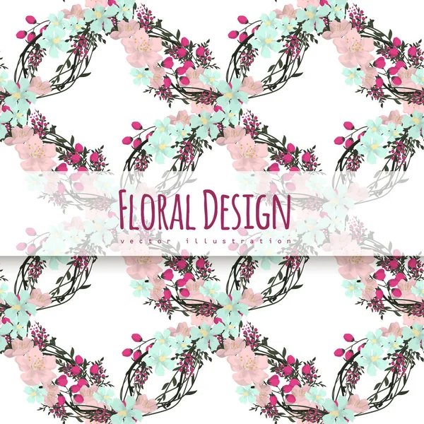 Trendy Naadloze Bloemmotief Vector Illustratie — Stockvector