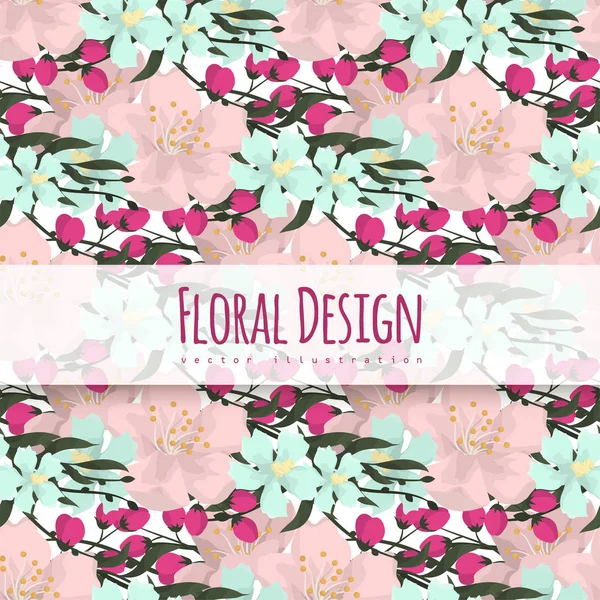 Trendy Seamless Floral Pattern Στην Απεικόνιση Διάνυσμα — Διανυσματικό Αρχείο