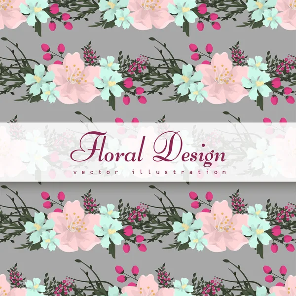 Motif Floral Sans Couture Tendance Dans Illustration Vectorielle — Image vectorielle