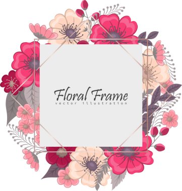 Renkli çiçekli çerçeve çiçek.