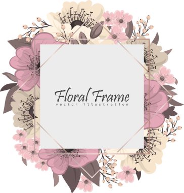 Renkli çiçekli çerçeve çiçek.