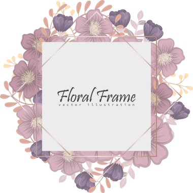 Renkli çiçekli çerçeve çiçek.