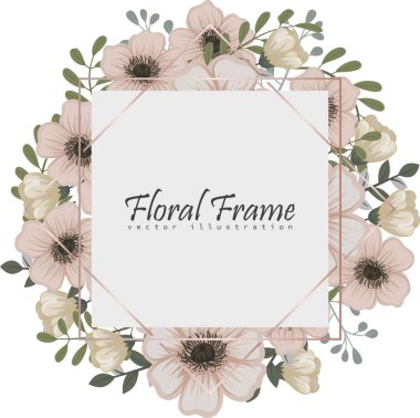 Renkli çiçekli çerçeve çiçek.