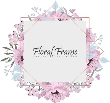 Renkli çiçekli çerçeve çiçek.