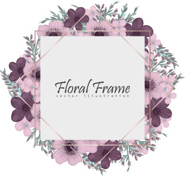 Renkli çiçekli çerçeve çiçek.