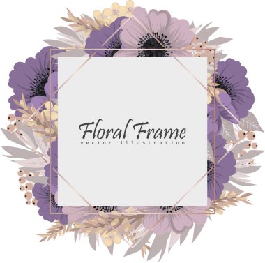 Renkli çiçekli çerçeve çiçek.