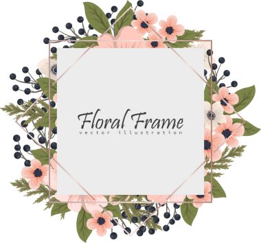 Renkli çiçekli çerçeve çiçek.