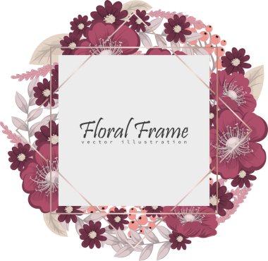 Renkli çiçekli çerçeve çiçek.