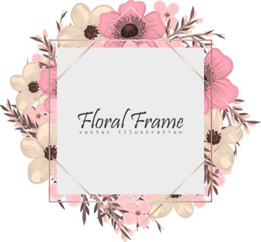 Renkli çiçekli çerçeve çiçek.