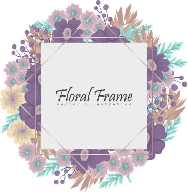 Renkli çiçekli çerçeve çiçek.
