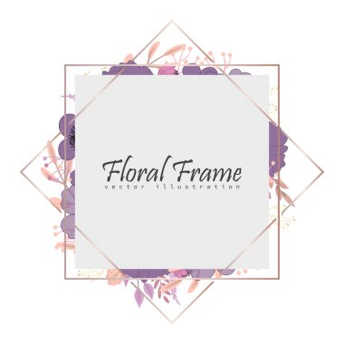 Renkli çiçekli çerçeve çiçek.